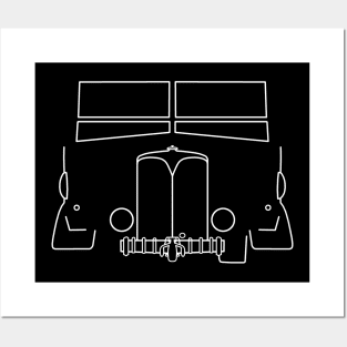 AEC Matador 4x4 classic truck outline graphic (white) Posters and Art